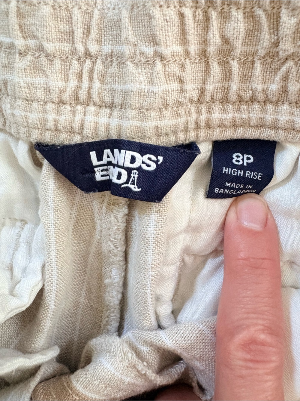 Women’s Lightweight Pinstripe Linen Blend Pants - Natural - Picture 6 of 6
